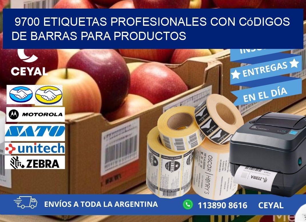 9700 Etiquetas profesionales con códigos de barras para productos