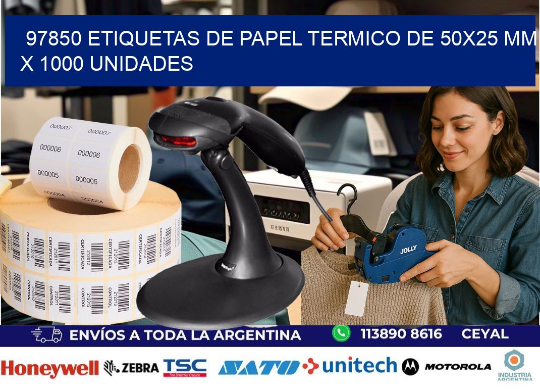 97850 Etiquetas De Papel Termico De 50×25 Mm X 1000 Unidades