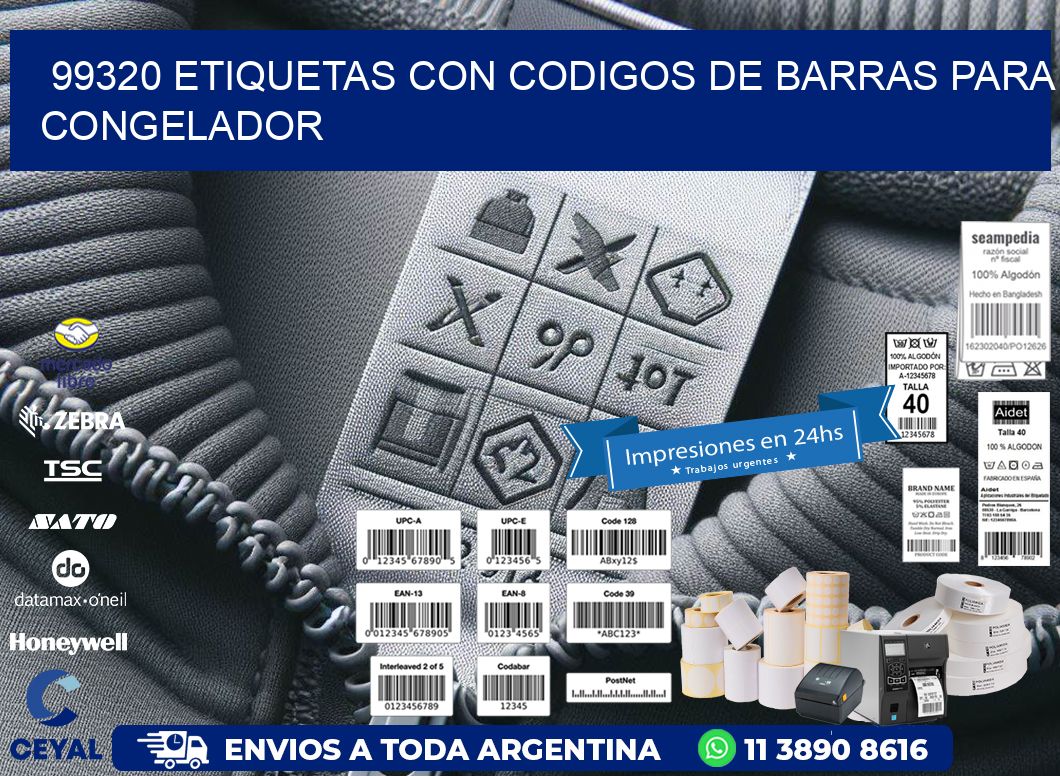 99320 Etiquetas con codigos de barras para congelador