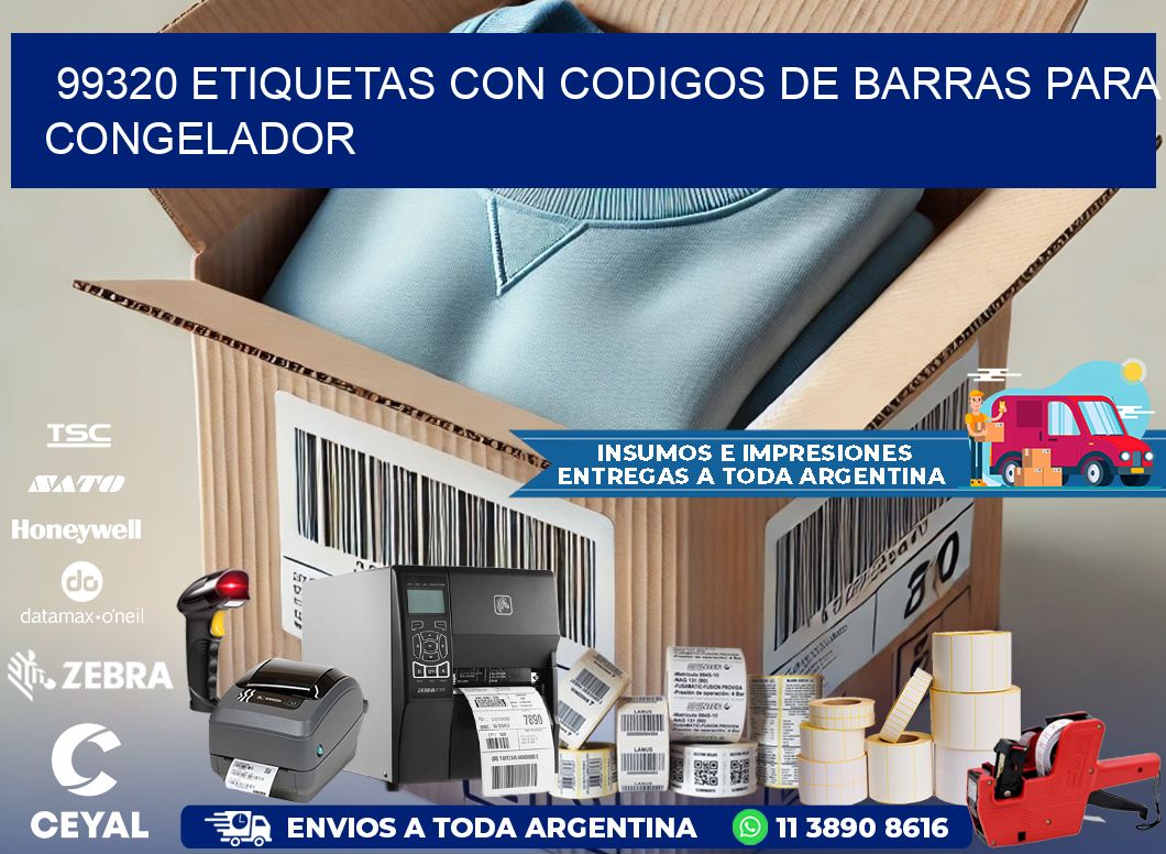 99320 Etiquetas con codigos de barras para congelador