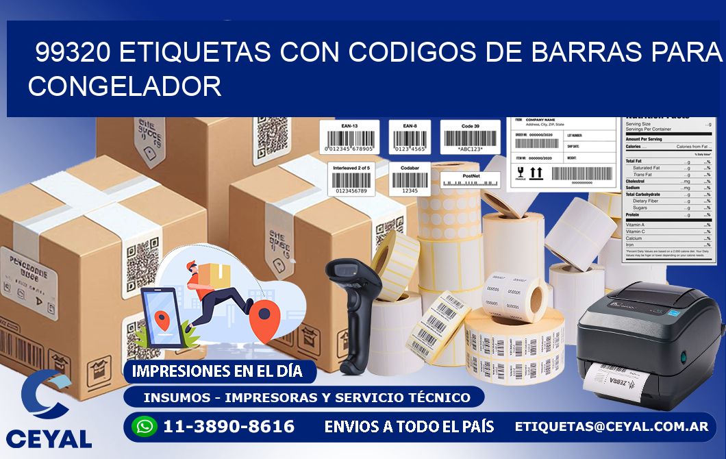 99320 Etiquetas con codigos de barras para congelador