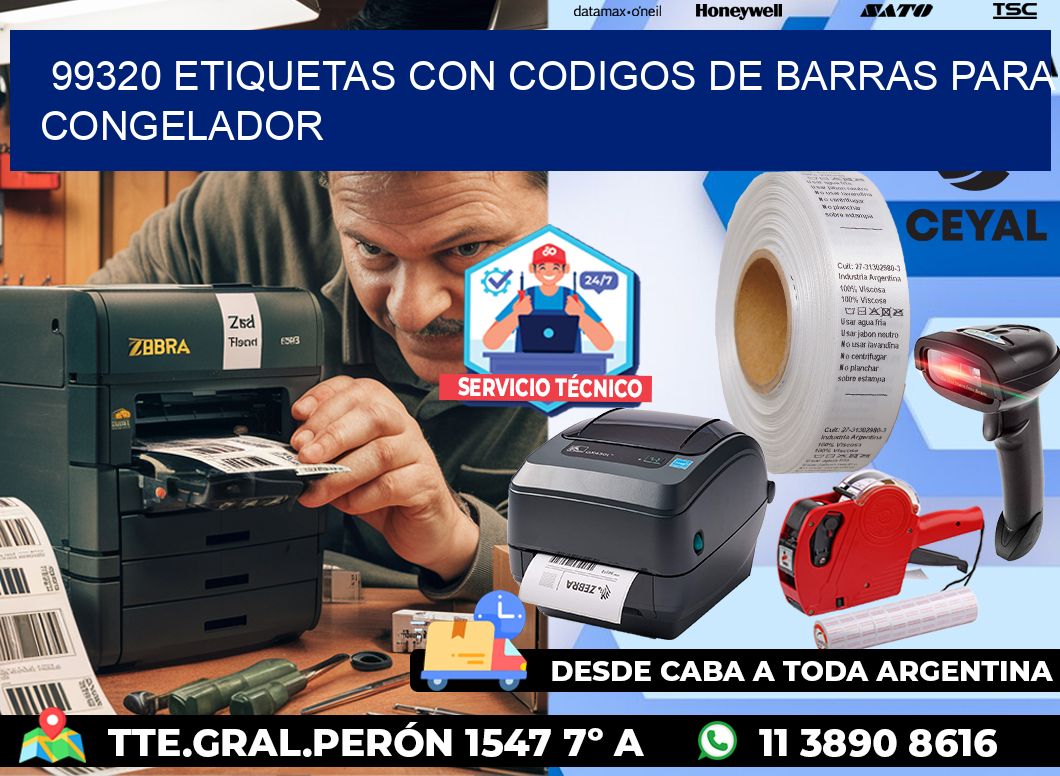 99320 Etiquetas con codigos de barras para congelador