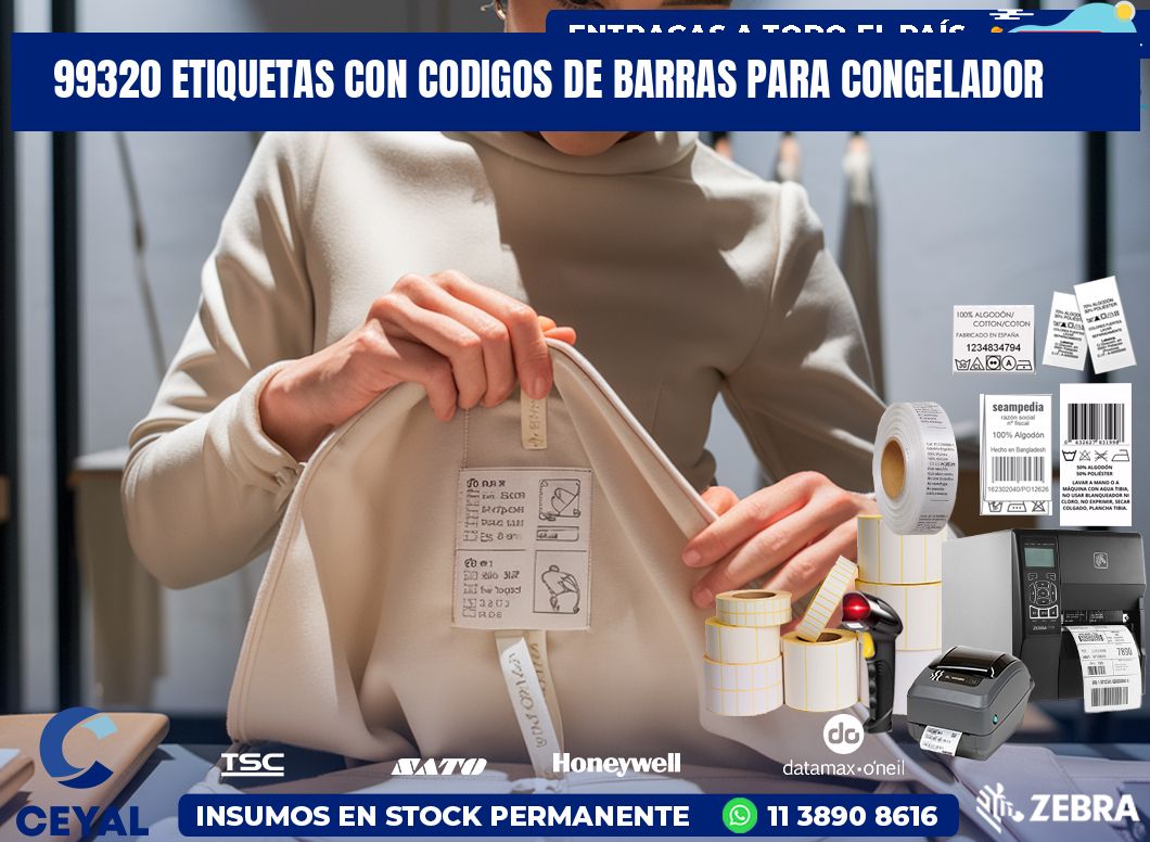 99320 Etiquetas con codigos de barras para congelador