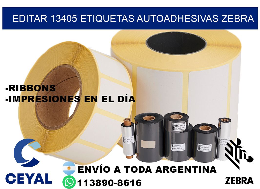 EDITAR 13405 ETIQUETAS AUTOADHESIVAS ZEBRA