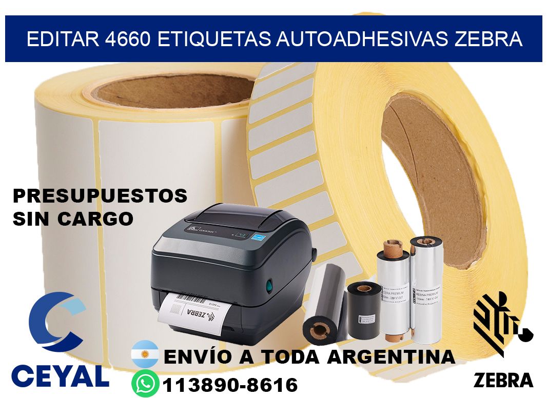 EDITAR 4660 ETIQUETAS AUTOADHESIVAS ZEBRA