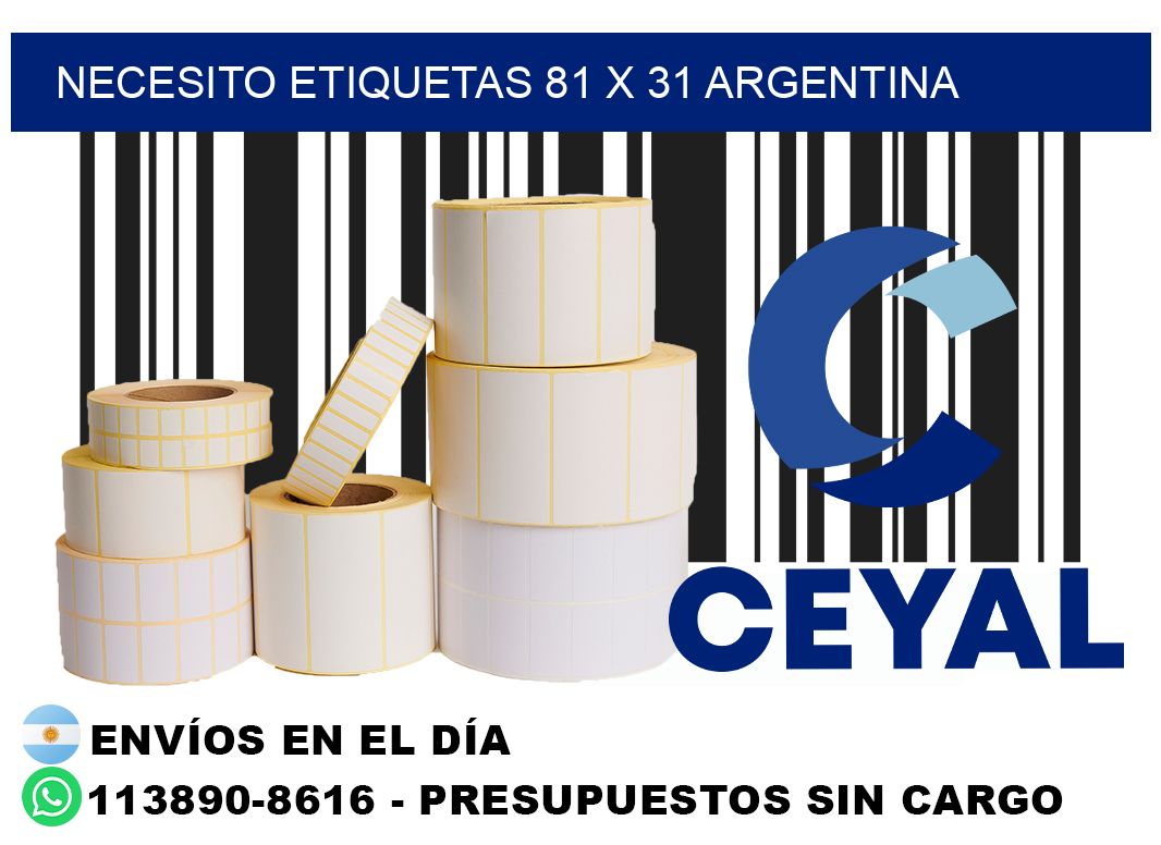 Necesito etiquetas 81 x 31 argentina