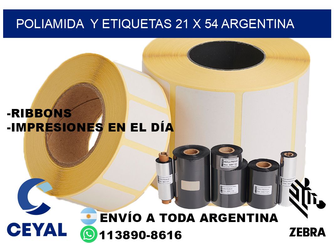 Poliamida  y etiquetas 21 x 54 argentina