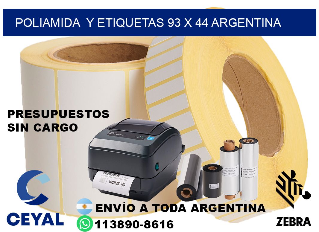 Poliamida  y etiquetas 93 x 44 argentina