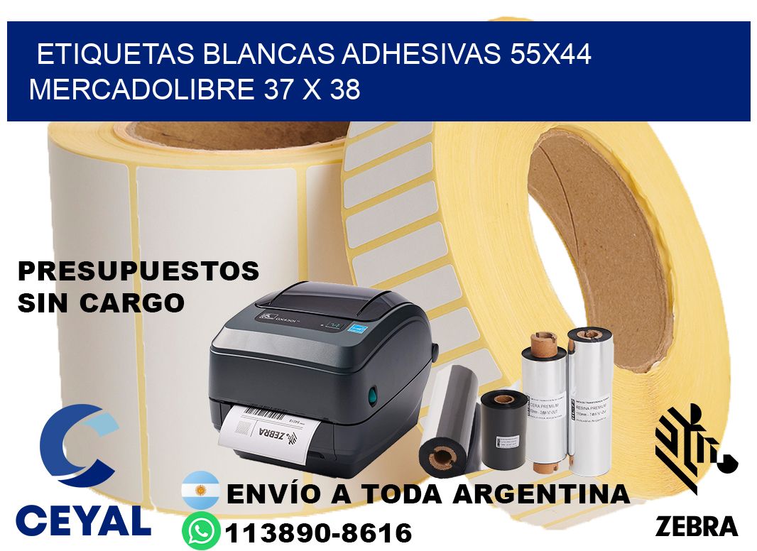 etiquetas blancas adhesivas 55x44 mercadolibre 37 x 38