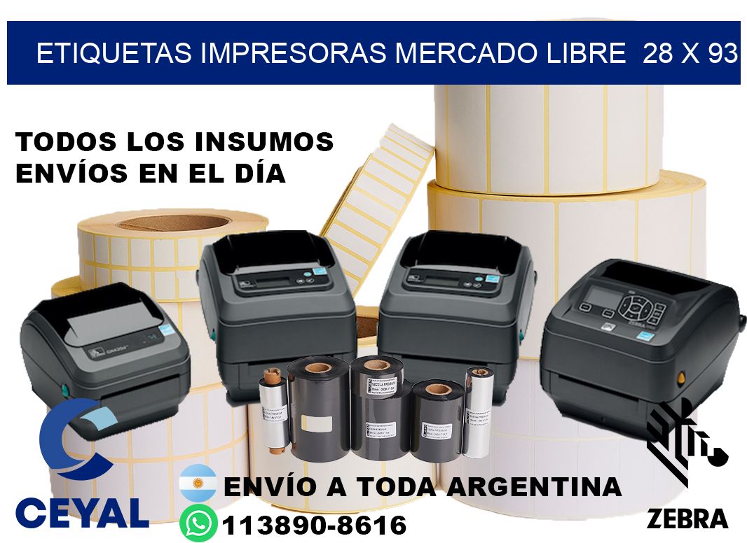 etiquetas impresoras mercado libre  28 x 93