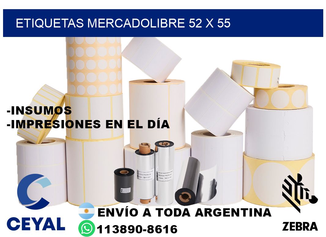 etiquetas mercadolibre 52 x 55