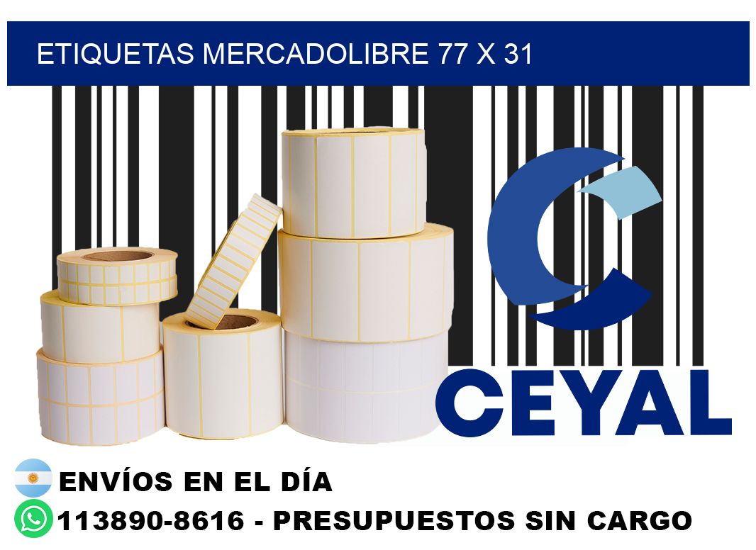 etiquetas mercadolibre 77 x 31