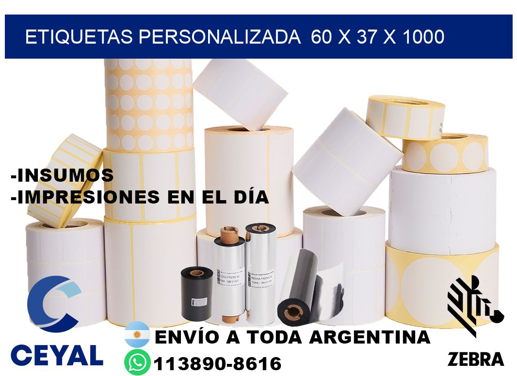 etiquetas personalizada  60 x 37 x 1000