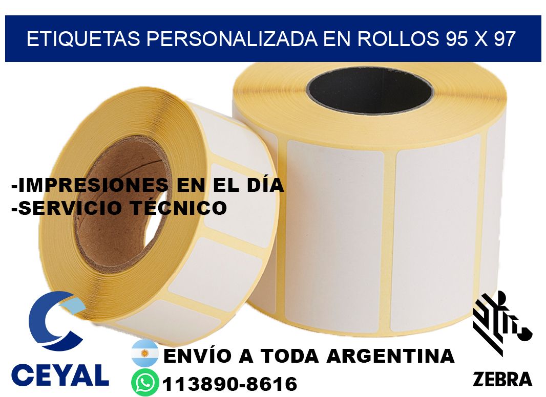 etiquetas personalizada en rollos 95 x 97