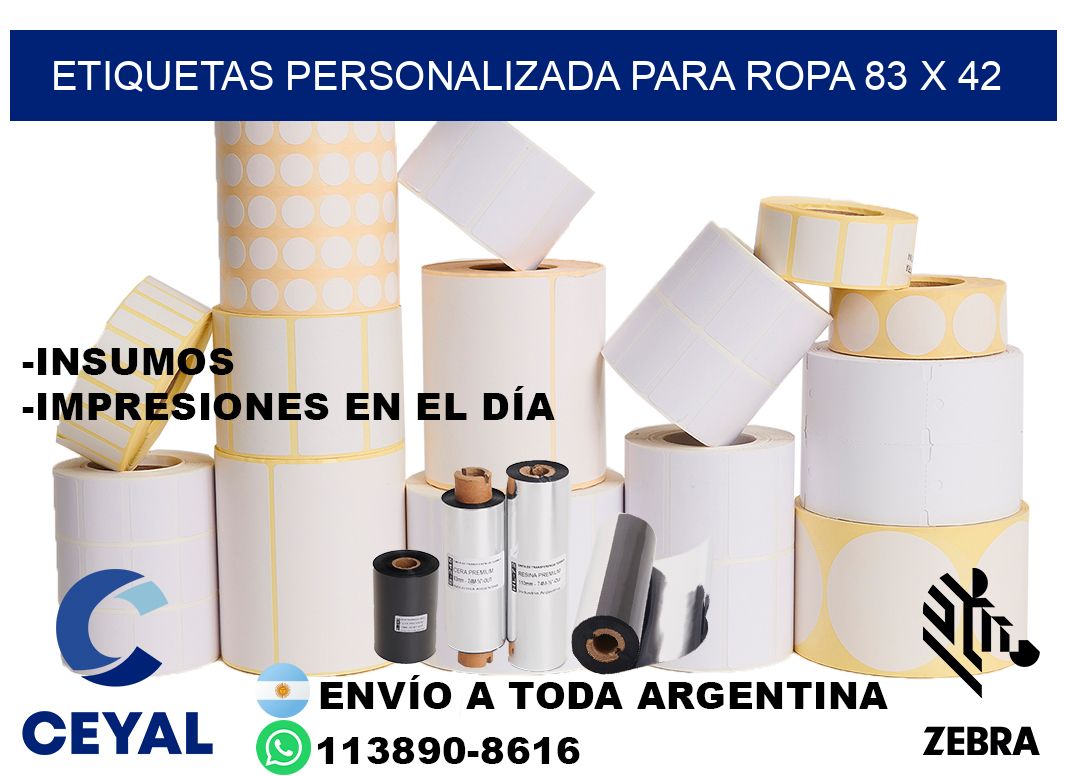 etiquetas personalizada para ropa 83 x 42