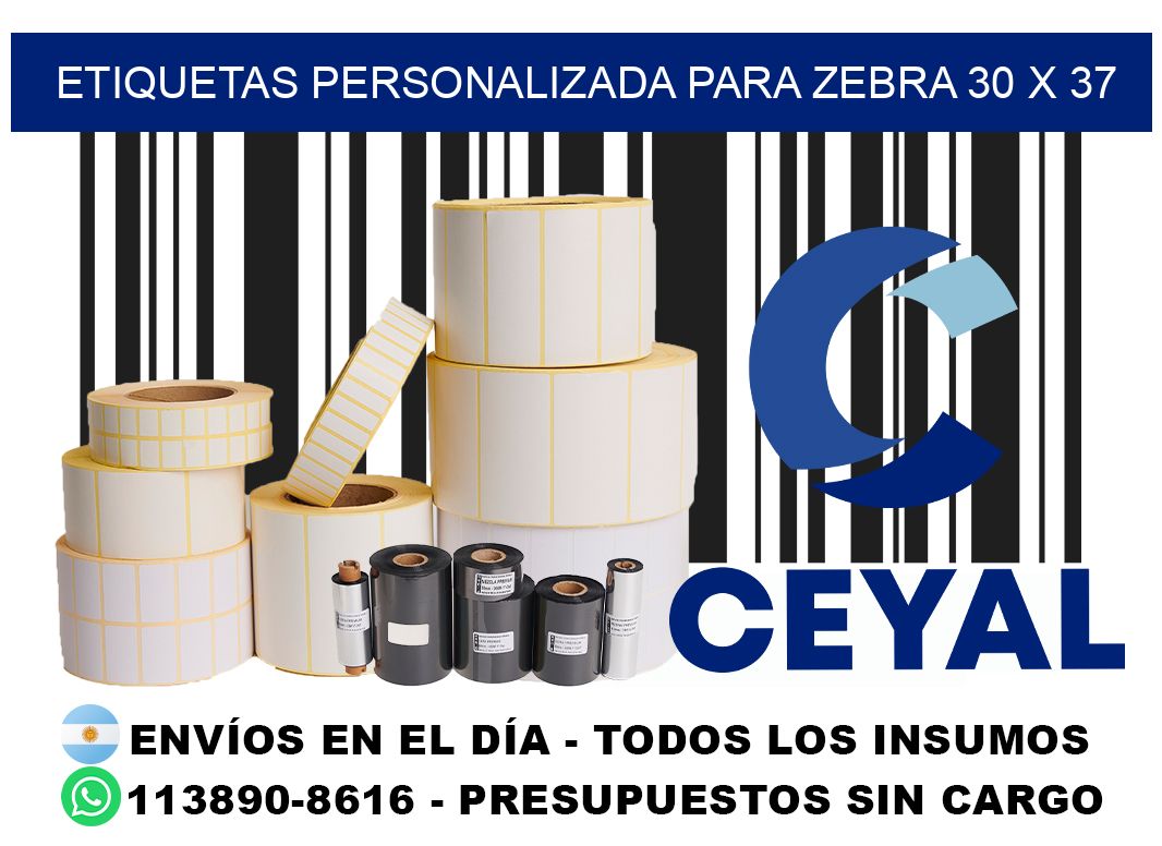 etiquetas personalizada para zebra 30 x 37