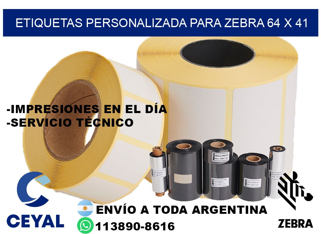 etiquetas personalizada para zebra 64 x 41