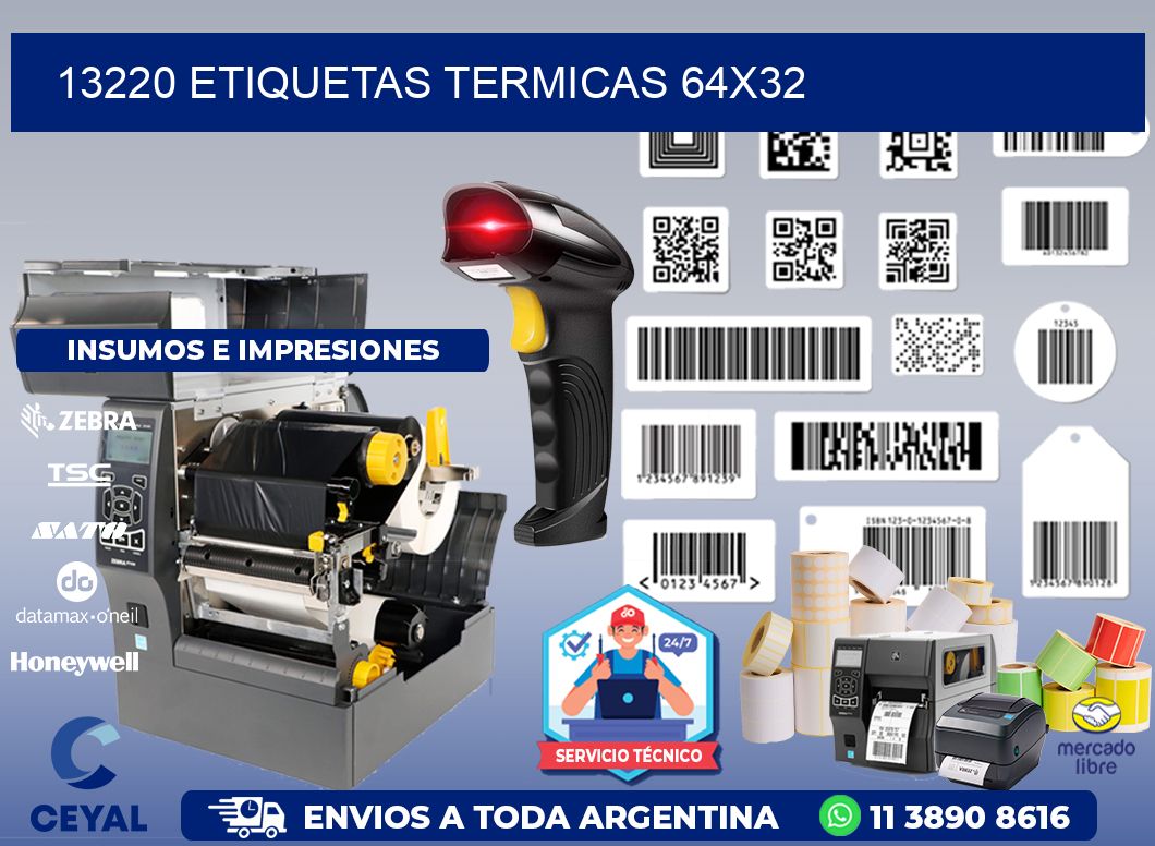 13220 etiquetas termicas 64x32
