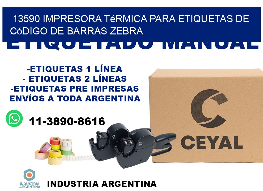 13590 impresora térmica para etiquetas de código de barras Zebra