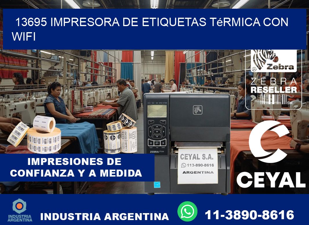 13695 impresora de etiquetas térmica con wifi