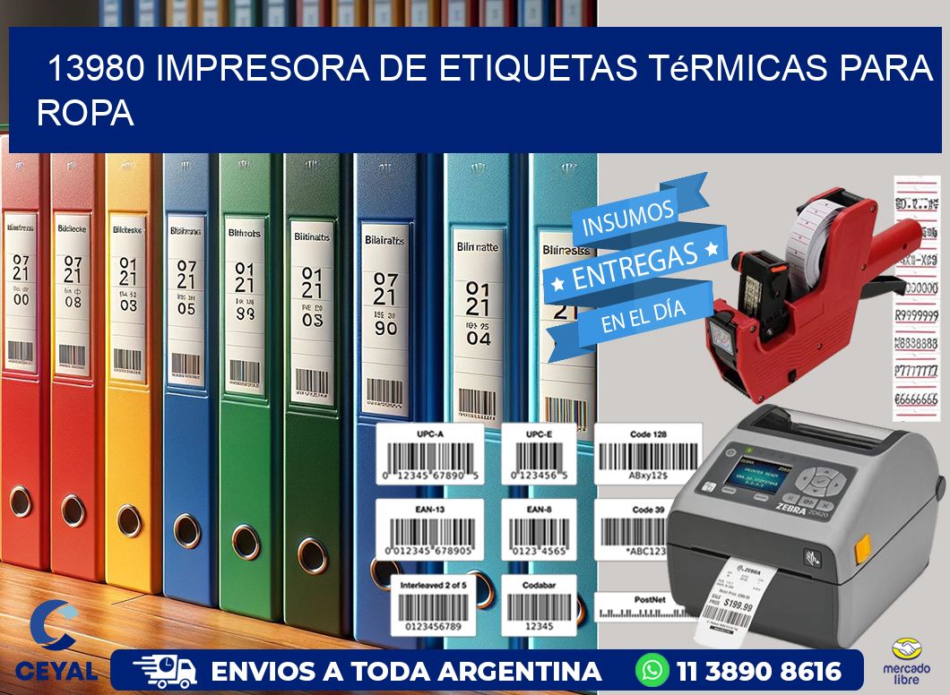 13980 impresora de etiquetas térmicas para ropa