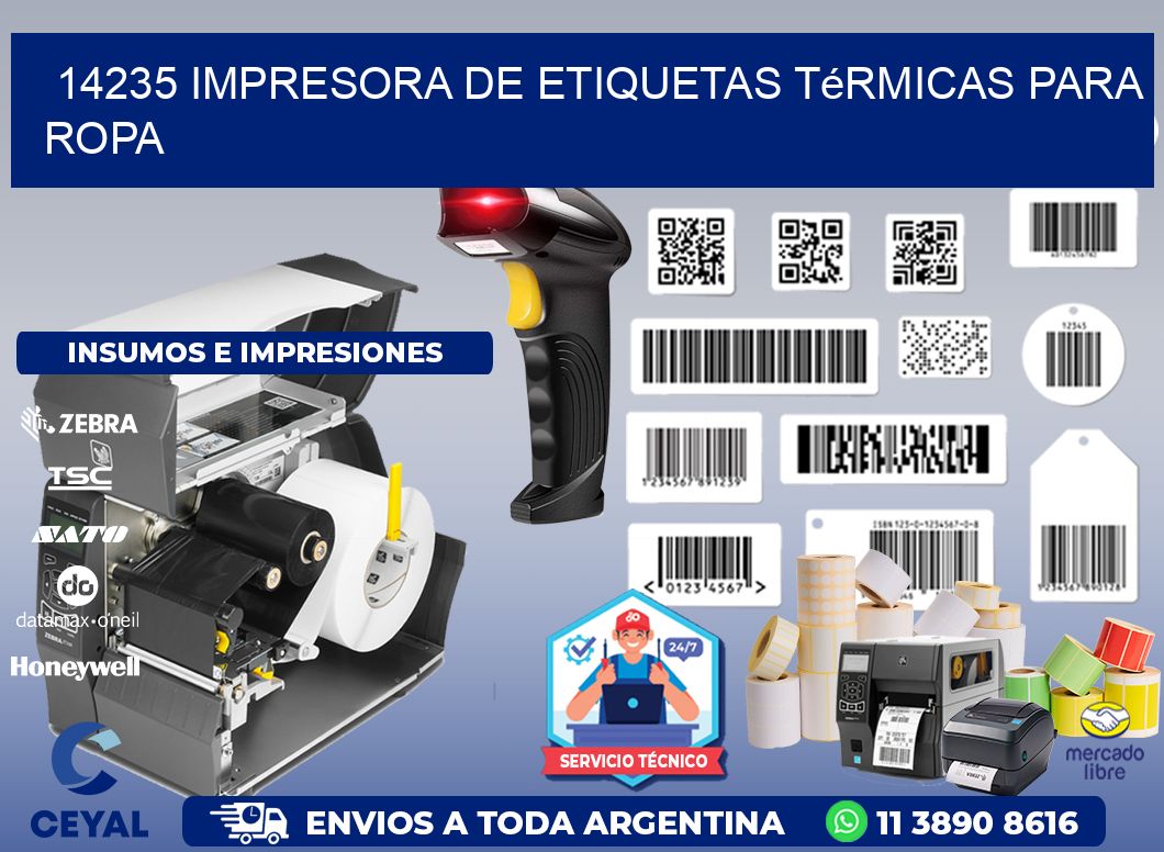 14235 impresora de etiquetas térmicas para ropa