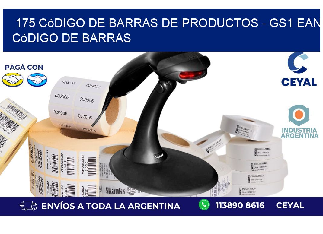 175 Código de Barras de productos - GS1 ean Código de Barras