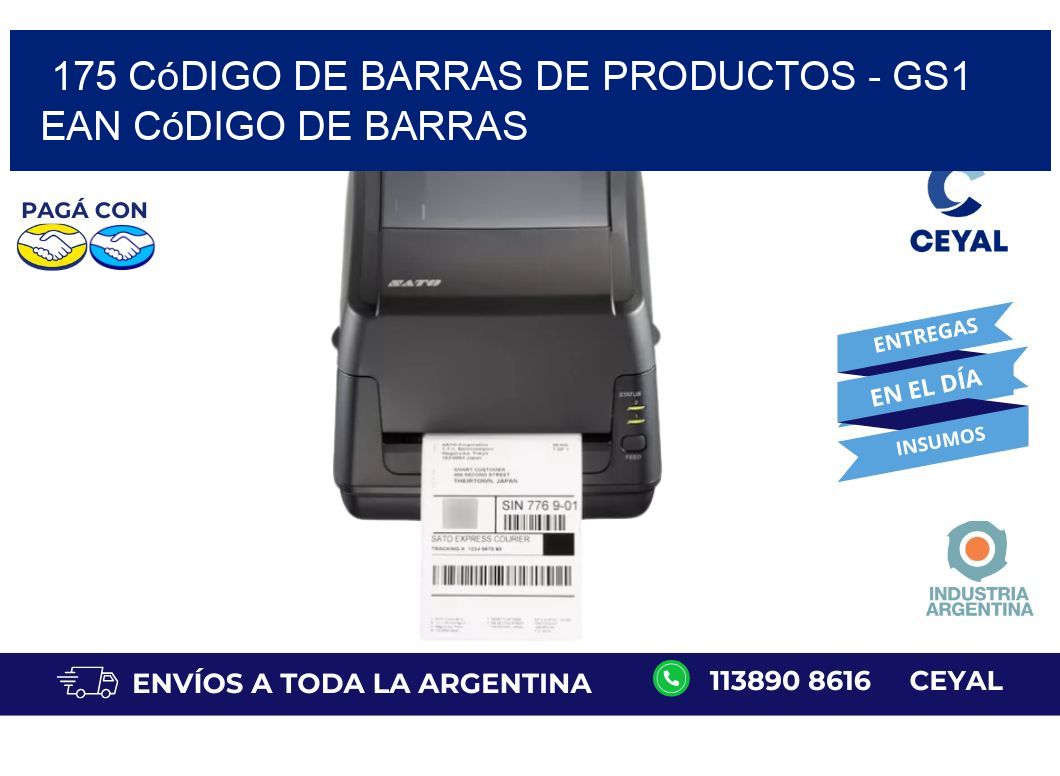 175 Código de Barras de productos - GS1 ean Código de Barras