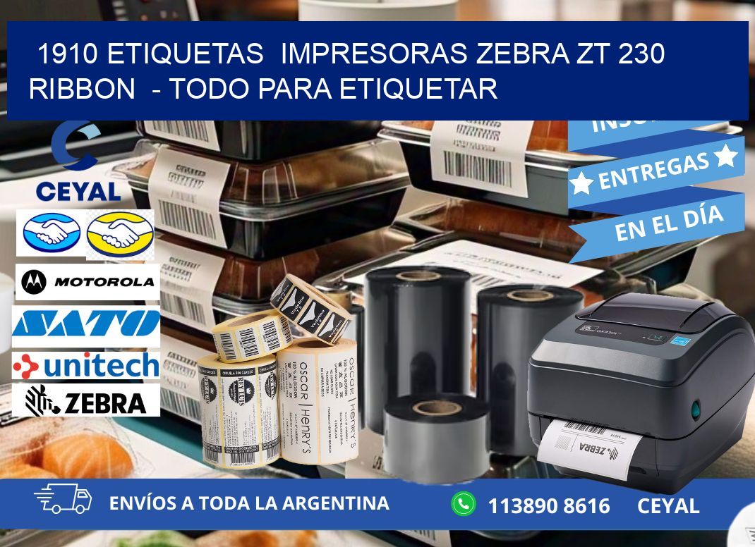 1910 etiquetas  impresoras zebra zt 230 ribbon  - Todo para Etiquetar