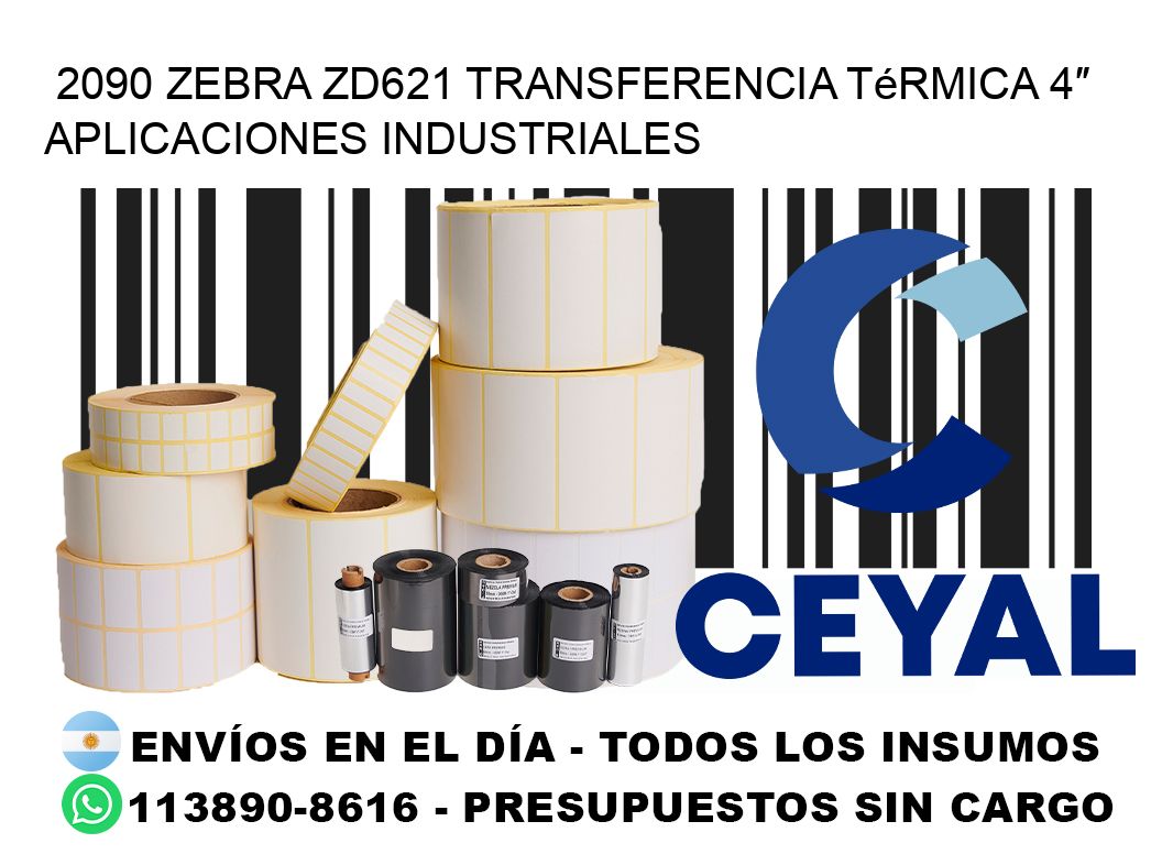 2090 Zebra ZD621 transferencia térmica 4″ aplicaciones industriales