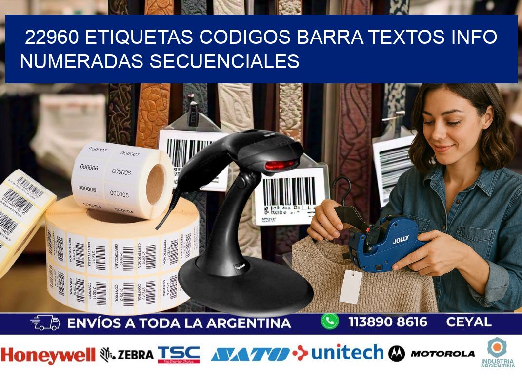 22960 Etiquetas Codigos Barra Textos Info Numeradas Secuenciales