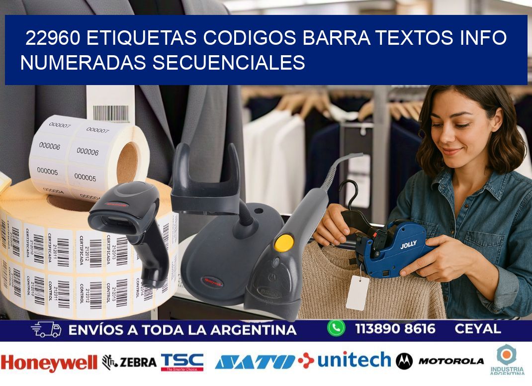 22960 Etiquetas Codigos Barra Textos Info Numeradas Secuenciales