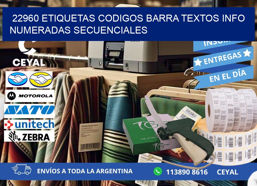 22960 Etiquetas Codigos Barra Textos Info Numeradas Secuenciales