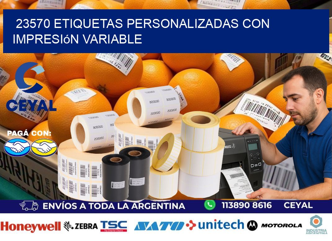 23570 etiquetas personalizadas con impresión variable
