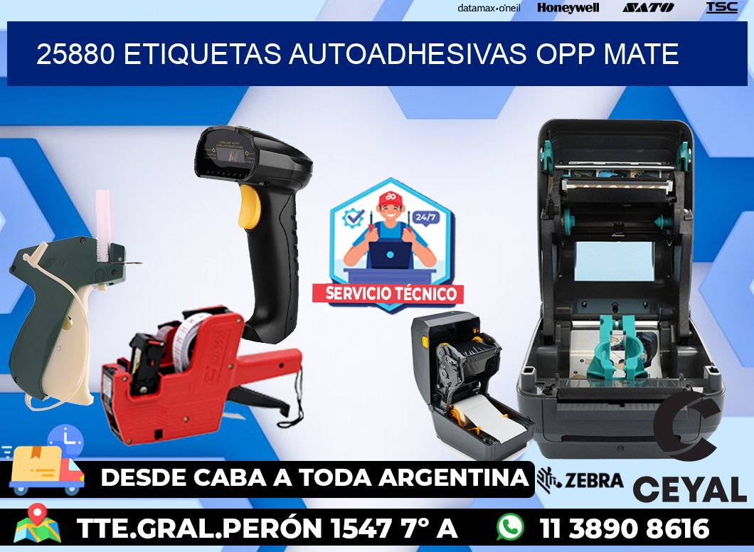25880 etiquetas autoadhesivas Opp Mate