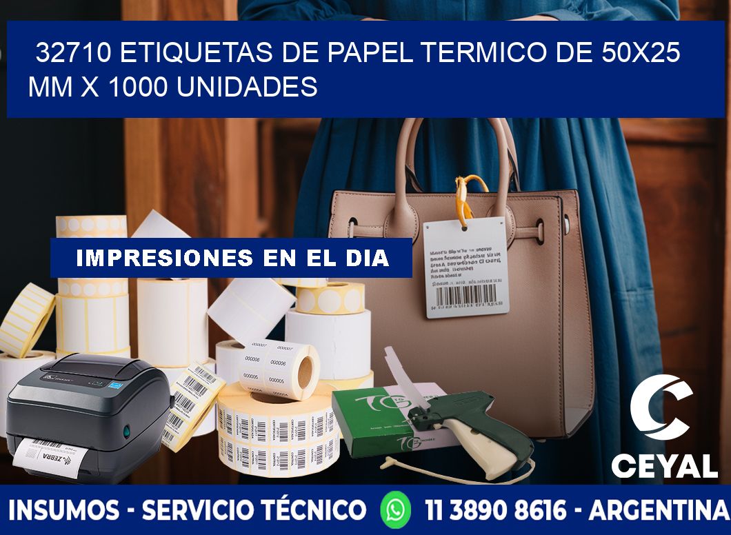 32710 Etiquetas De Papel Termico De 50x25 Mm X 1000 Unidades