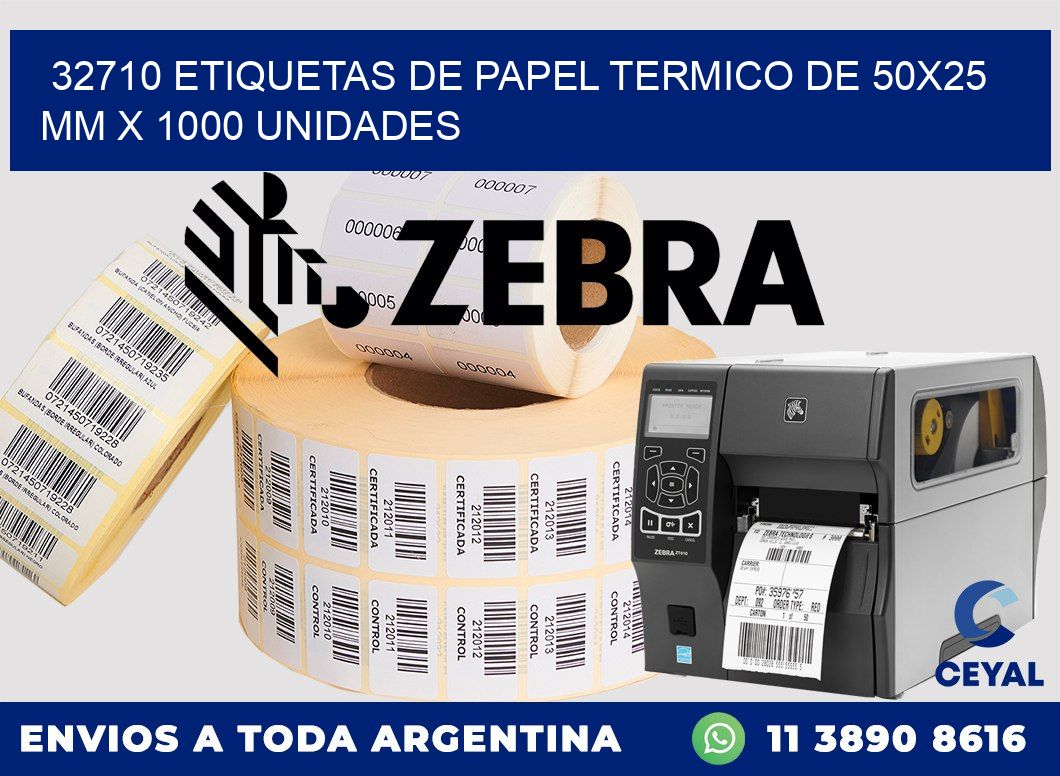 32710 Etiquetas De Papel Termico De 50x25 Mm X 1000 Unidades
