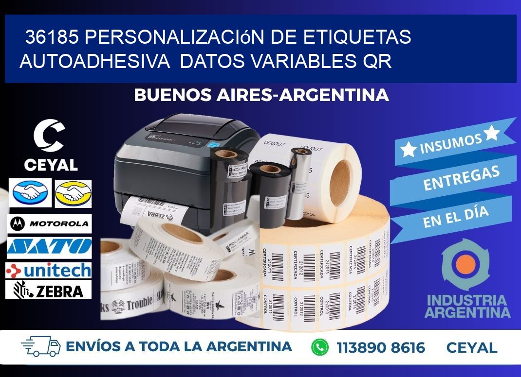 36185 Personalización de etiquetas autoadhesiva  datos variables QR