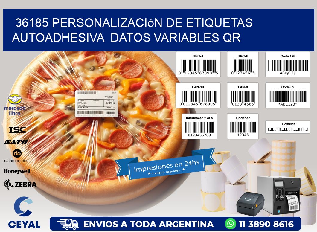 36185 Personalización de etiquetas autoadhesiva  datos variables QR