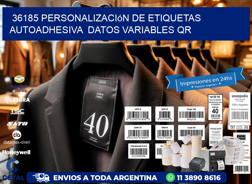 36185 Personalización de etiquetas autoadhesiva  datos variables QR