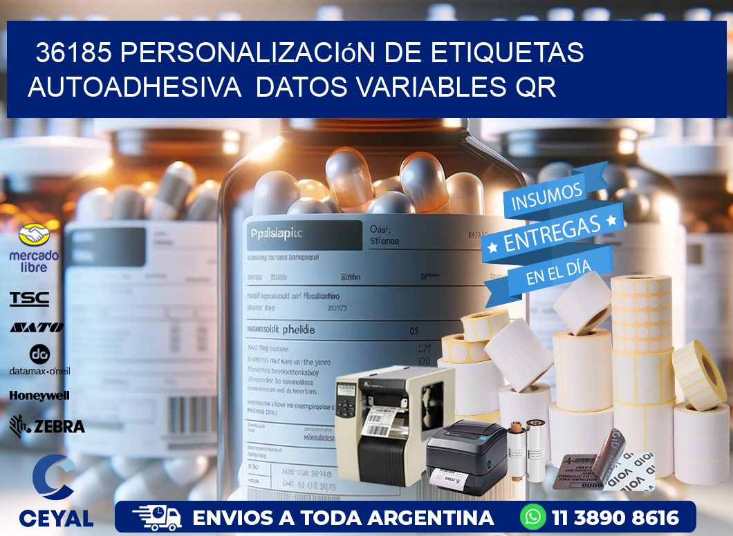 36185 Personalización de etiquetas autoadhesiva  datos variables QR