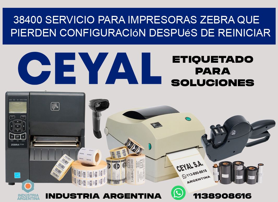 38400 servicio para impresoras zebra que pierden configuración después de reiniciar