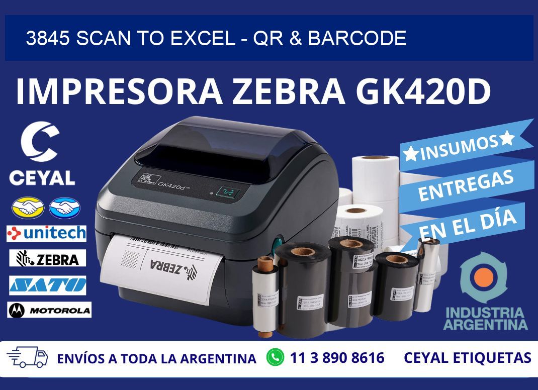 3845 Scan to Excel – QR & Barcode