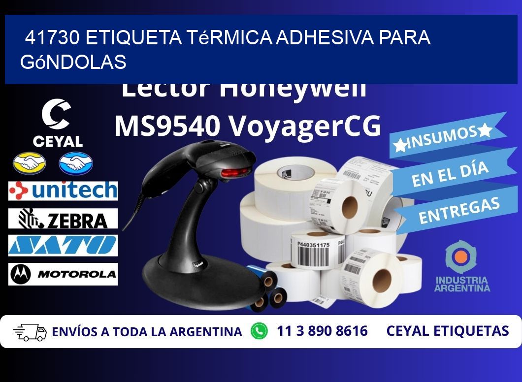 41730 Etiqueta térmica adhesiva para góndolas