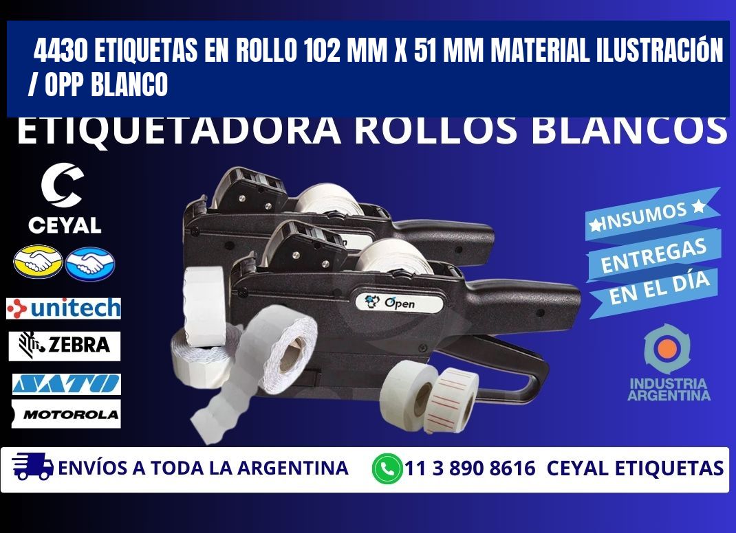4430 Etiquetas en rollo 102 mm x 51 mm material Ilustración / OPP Blanco
