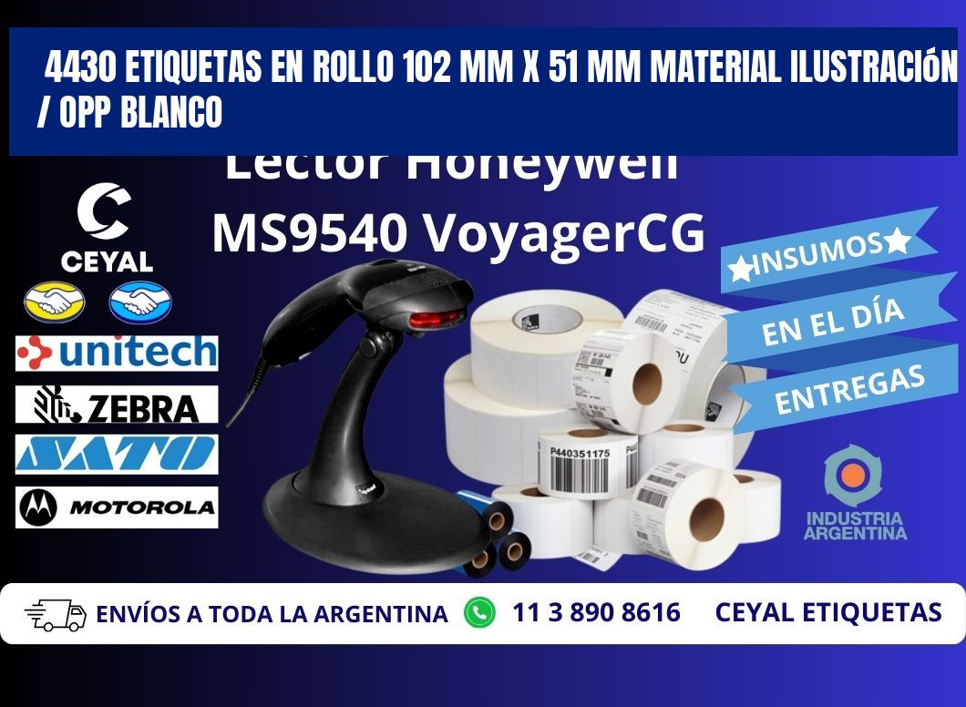 4430 Etiquetas en rollo 102 mm x 51 mm material Ilustración / OPP Blanco