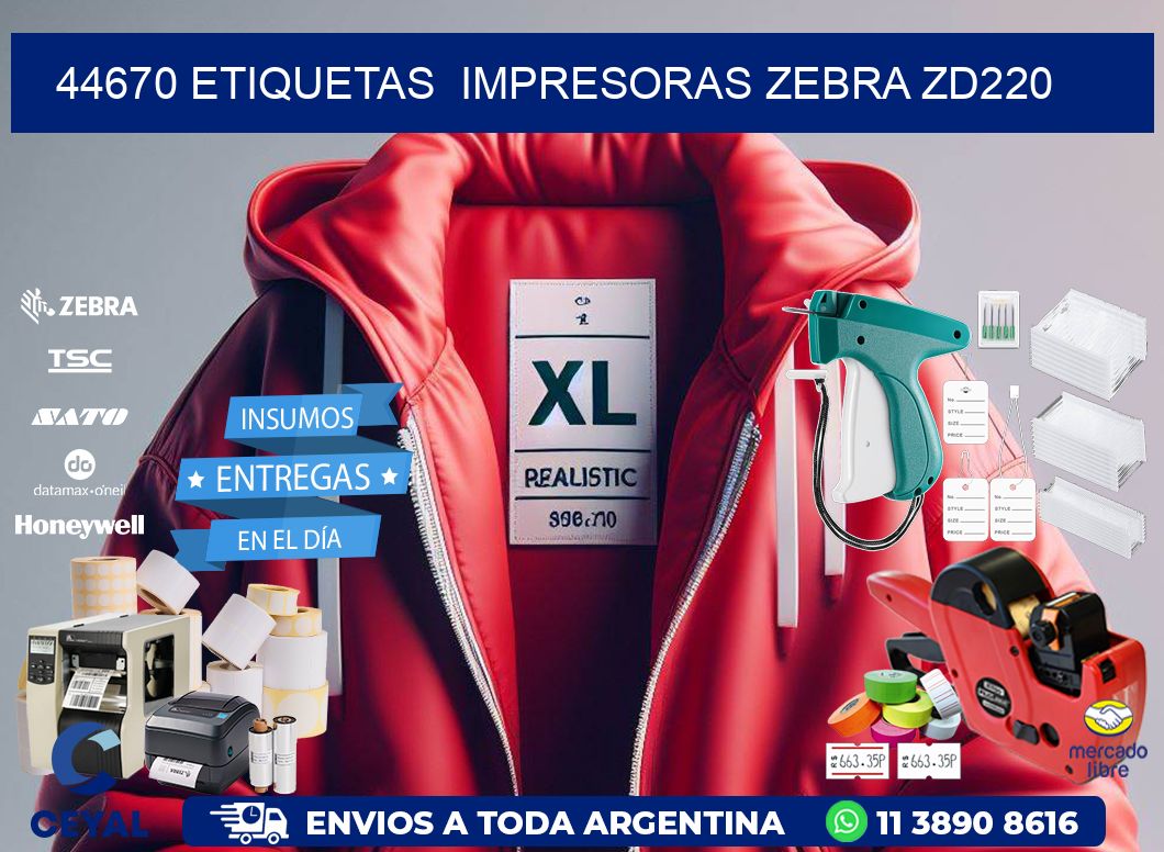 44670 etiquetas  impresoras zebra zd220