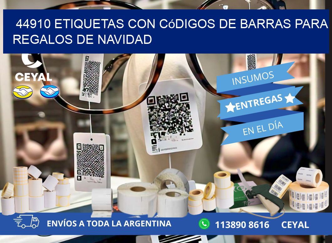 44910 etiquetas con códigos de barras para regalos de navidad