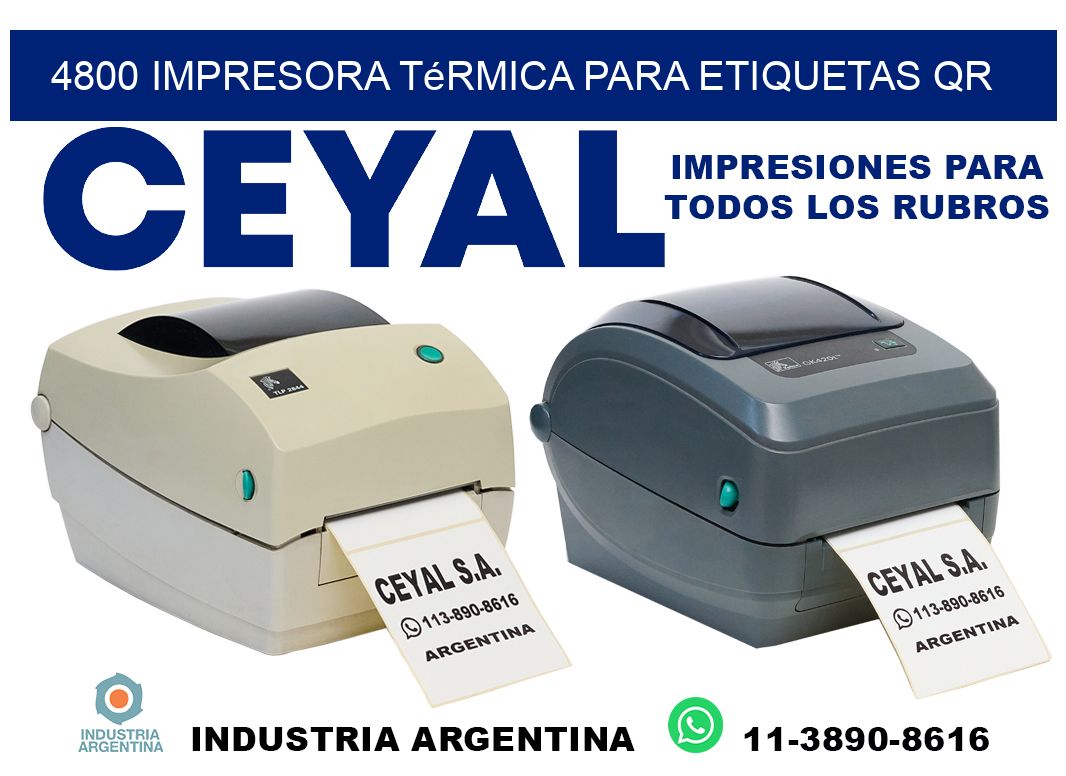 4800 impresora térmica para etiquetas QR