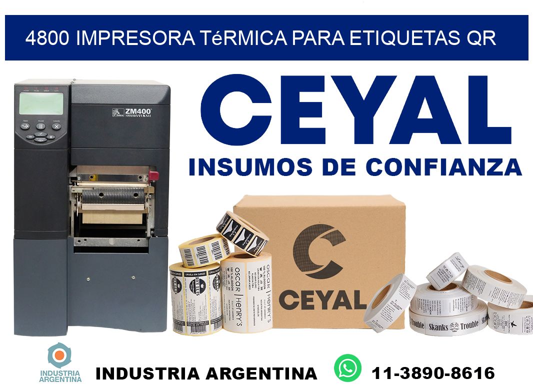 4800 impresora térmica para etiquetas QR